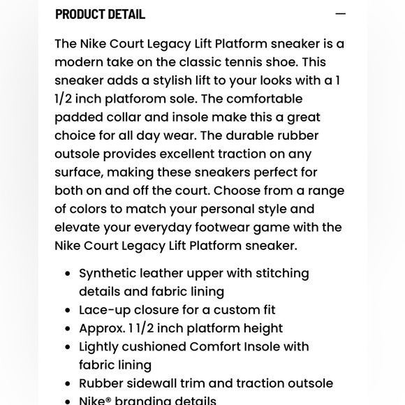 WOMEN'S NIKE COURT LEGACY LIFT PLATFORM SNEAKERS- Size: 11. NWT - Picture 8 of 8